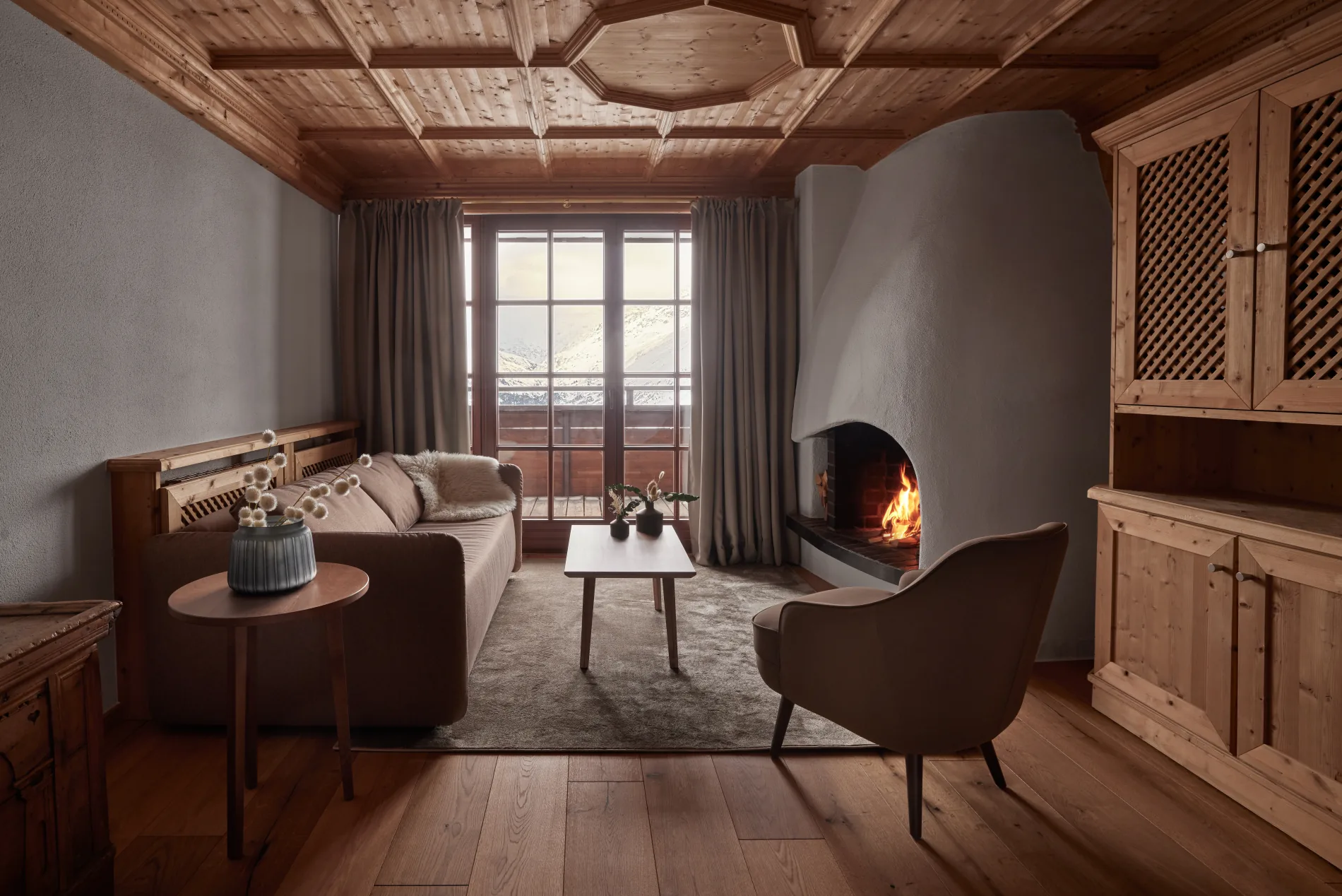 Junior Suite Fireplace Mountain View at TOP Hotel Hochgurgl
